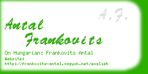 antal frankovits business card